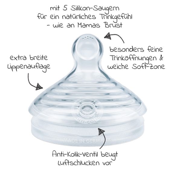 Nuk 7-tlg. Starter-Set Nature Sense Glas-Flaschen-Set - Weiß
