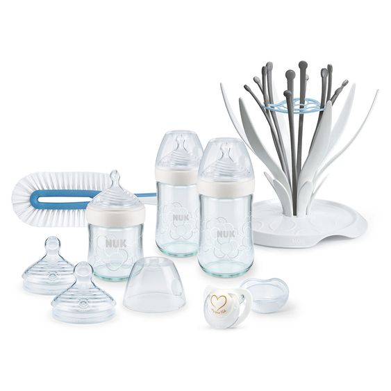 Nuk 8-tlg. Glas-Flaschen-Set Nature Sense Premium - Weiß