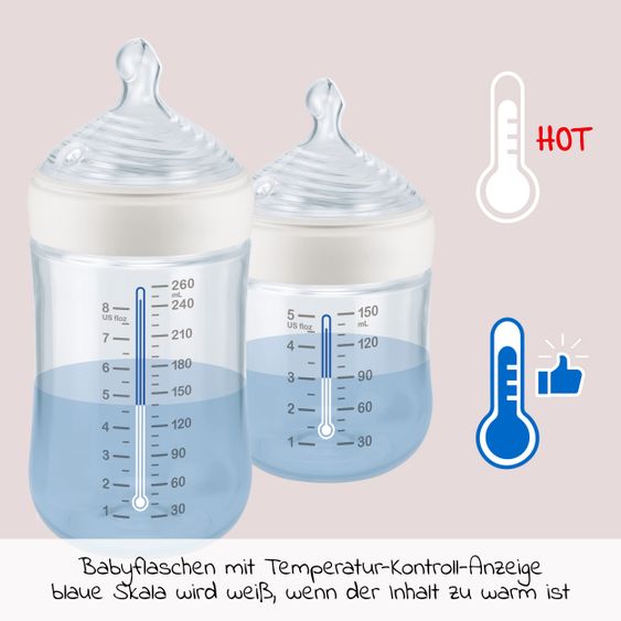 Nuk 8-tlg. Perfect-Start-Set Nature Sense - Temperature Control - Weiß
