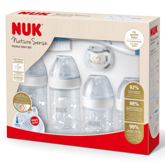 Nuk 8-tlg. Perfect-Start-Set Nature Sense - Temperature Control - Weiß