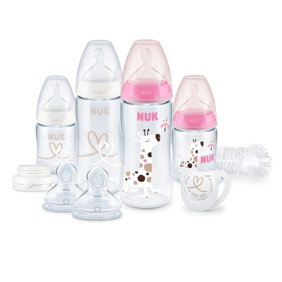 Nuk 9-tlg. Perfect-Start-Set PA First Choice Plus - Temperature Control - Rosa