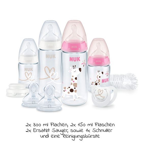 Nuk 9-tlg. Perfect-Start-Set PA First Choice Plus - Temperature Control - Rosa