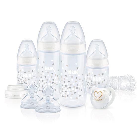 Nuk 9-piece Perfect Start Set PP First Choice Plus Temperature Control - White
