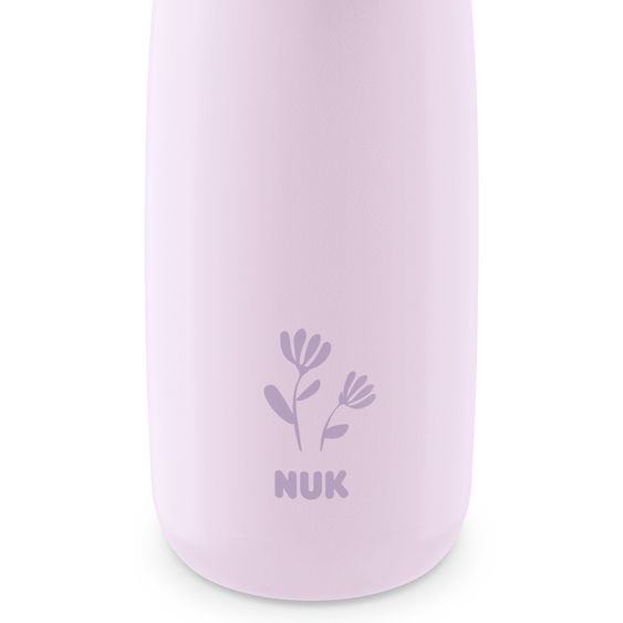 Nuk Stainless steel drinking bottle Mini-Me Flip Cup - with bite-proof drinking top 500 ml - flower - lilac