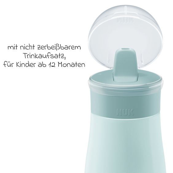 Nuk Edelstahl-Trinkflasche Mini-Me Flip Cup - mit bissfestem Trinkaufsatz 500 ml - Globus - Blau