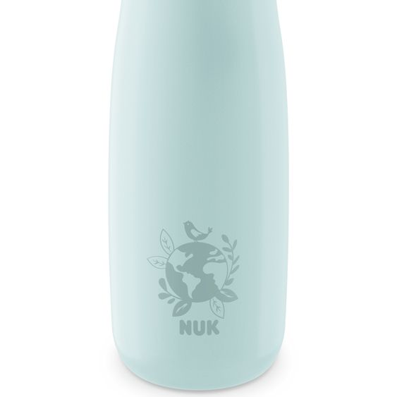 Nuk Edelstahl-Trinkflasche Mini-Me Flip Cup - mit bissfestem Trinkaufsatz 500 ml - Globus - Blau