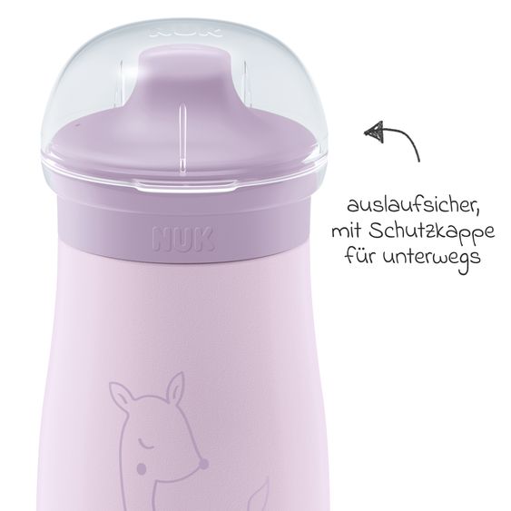 Nuk Stainless steel drinking bottle Mini-Me Sip Cup - with bite-proof drinking lid 300 ml - deer - lilac