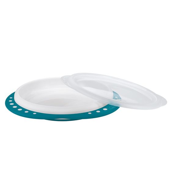 Nuk Eating learning plate Easy Learning with lid - Petrol