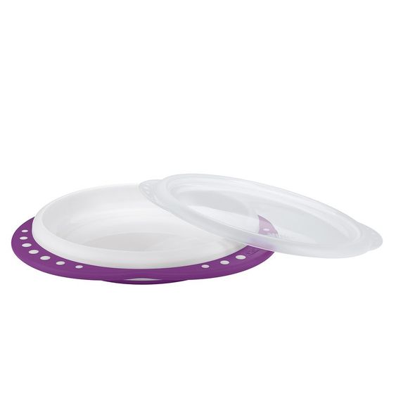 Nuk Eating Learning Plate Easy Learning with Lid - Purple