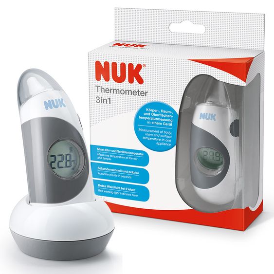 Nuk Fieberthermometer Baby 3-in-1 Infrarot für Ohr & Stirn