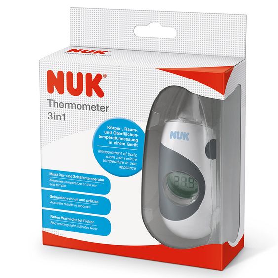 Nuk Fieberthermometer Baby 3-in-1 Infrarot für Ohr & Stirn