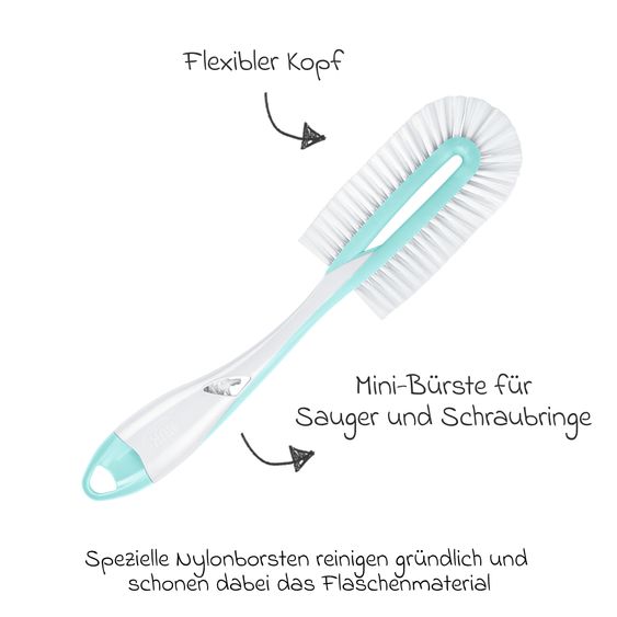 Nuk Flaschenbürste Twist 2in1 mit flexiblen Bürstenkopf & Saugerbürste