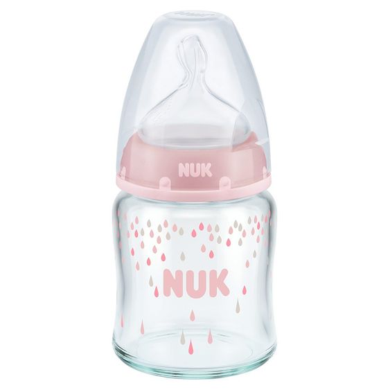 Nuk Glas-Flasche First Choice Plus 120 ml - Silikon Gr. 1 S - Rosa