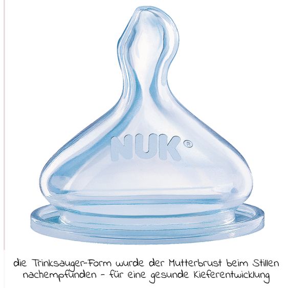 Nuk Glas-Flasche First Choice Plus 240 ml + Silikon-Sauger Gr. M - Temperature Control - Rosa