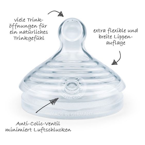 Nuk Glas-Flasche Nature Sense 120 ml - Silikon Gr. 1 S - Rosa