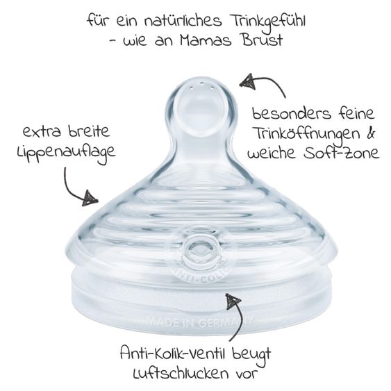 Nuk Glas-Flasche Nature Sense 120 ml + Silikon-Sauger Gr. S - Weiß