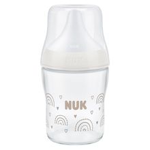 Glas-Flasche Perfect Match + Silikon-Sauger 120 ml - Regenbogen