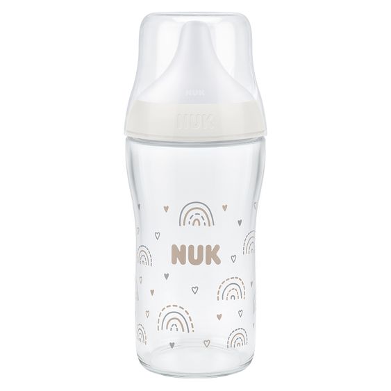 Nuk Glas-Flasche Perfect Match + Silikon-Sauger 230 ml - Regenbogen