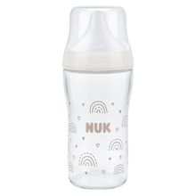 Glas-Flasche Perfect Match + Silikon-Sauger 230 ml - Regenbogen