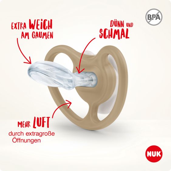 Nuk Leucht-Schnuller 2er Pack Space Night - Silikon 18-36 M - Schaf / Nachthimmel