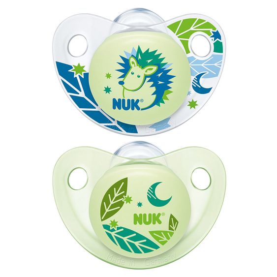 Nuk Leucht-Schnuller 2er Pack Trendline Night & Day - Silikon 0-6 M - Grün