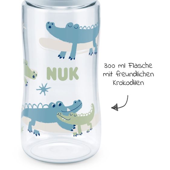 Nuk PA-Flasche First Choice Plus 300 ml + Silikon-Sauger Gr. M - Temperature Control - Blau