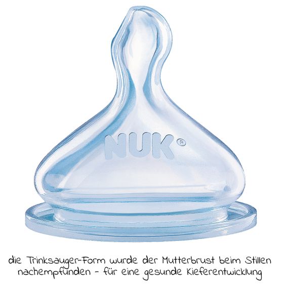 Nuk PA-Flasche First Choice Plus 300 ml + Silikon-Sauger Gr. M - Temperature Control - Blau