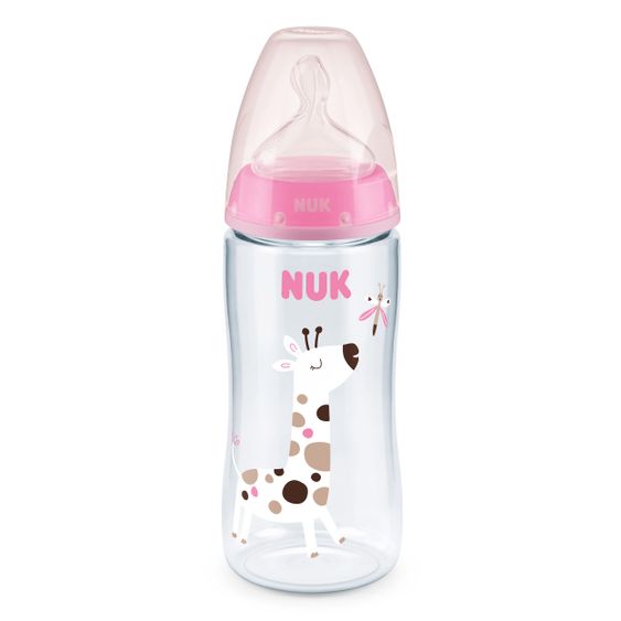 Nuk PA bottle First Choice Plus 300 ml + silicone teat size M - Temperature Control - Pink
