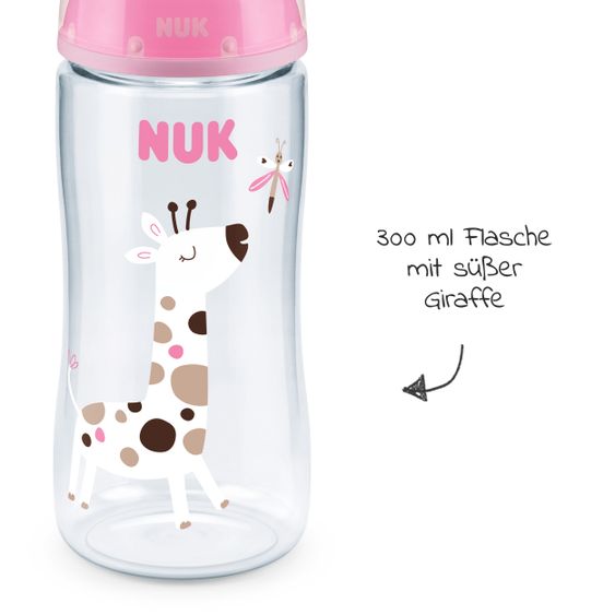 Nuk PA bottle First Choice Plus 300 ml + silicone teat size M - Temperature Control - Pink