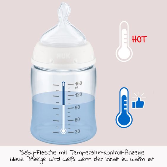 Nuk PA-Flasche First Choice Plus Temperature Control 150 ml - Silikon Gr. 1 S - Blau