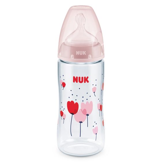 Nuk PA-Flasche First Choice Plus Temperature Control 300 ml - Silikon Gr. 1 M - Rosa