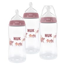 Biberon PP confezione da 3 pezzi First Choice Plus + Ciuccio in Silicone - Controllo della Temperatura 300 ml - Koala - Taglia: M