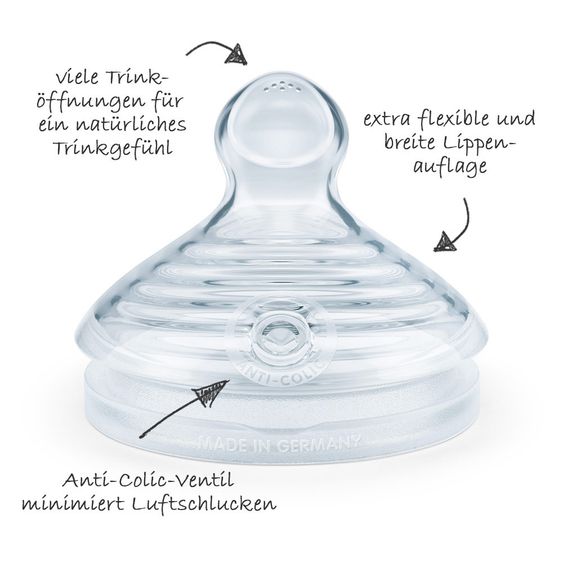 Nuk PP-Flasche 3er Pack Nature Sense 260 ml - Silikon Gr. 2 M - Blau Weiß