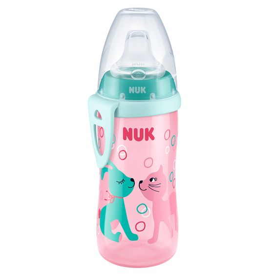 Nuk PP-Flasche Active Cup 300 ml - Katze & Hase - Rosa Mint