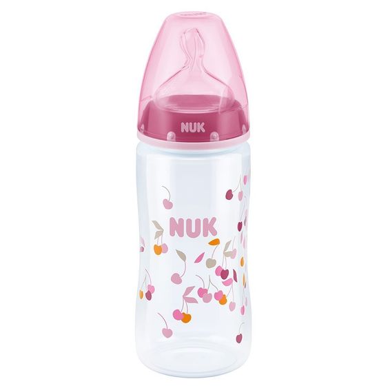 Nuk PP-Flasche First Choice+ 300 ml - Silikon Gr. 2 - Kirschen Bordeaux