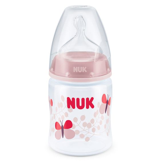 Nuk PP-Flasche First Choice Plus 150 ml - Silikon Gr. 1 M - Schmetterling - Rosa