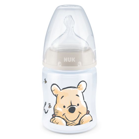 Nuk PP-Flasche First Choice Plus 150 ml + Silikon-Sauger Gr. 1 M - Temperature Control - Disney Winnie Pooh - Beige
