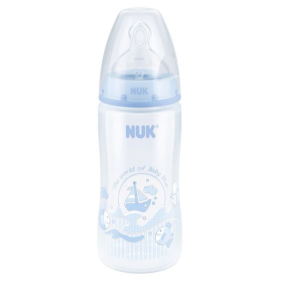 Nuk PP-Flasche First Choice Plus 300 ml - Silikon Gr. 1 M - Baby Blue