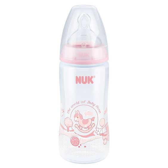 Nuk PP-Flasche First Choice Plus 300 ml - Silikon Gr. 1 M - Baby Rose