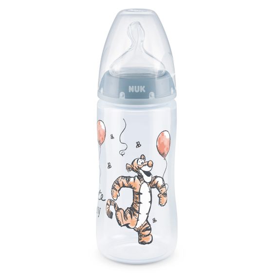 Nuk PP-Flasche First Choice Plus 300 ml + Silikon-Sauger Gr. 1 M - Temperature Control - Disney Winnie Pooh - Blau
