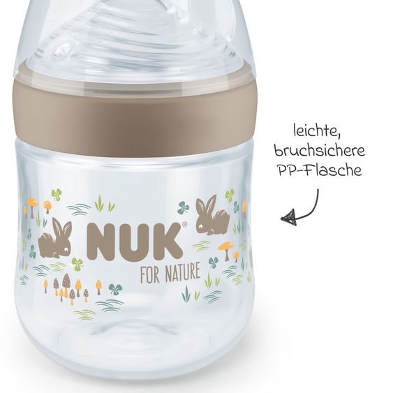 Nuk PP-Flasche for Nature 150 ml + Silikon-Sauger Gr. S - Beige