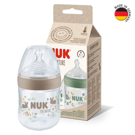 Nuk PP-Flasche for Nature 150 ml + Silikon-Sauger Gr. S - Beige