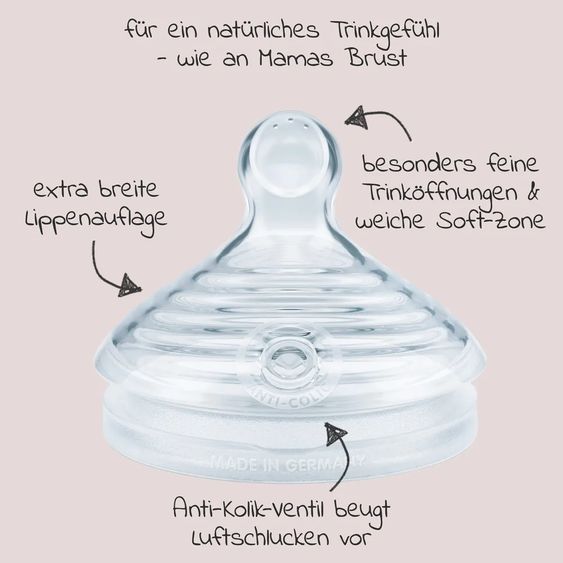 Nuk PP-Flasche for Nature 150 ml + Silikon-Sauger Gr. S - Grün