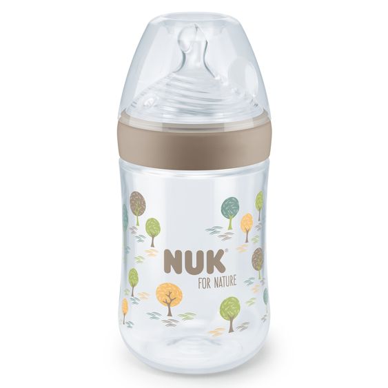 Nuk PP-Flasche for Nature 260 ml + Silikon-Sauger Gr. M - Beige