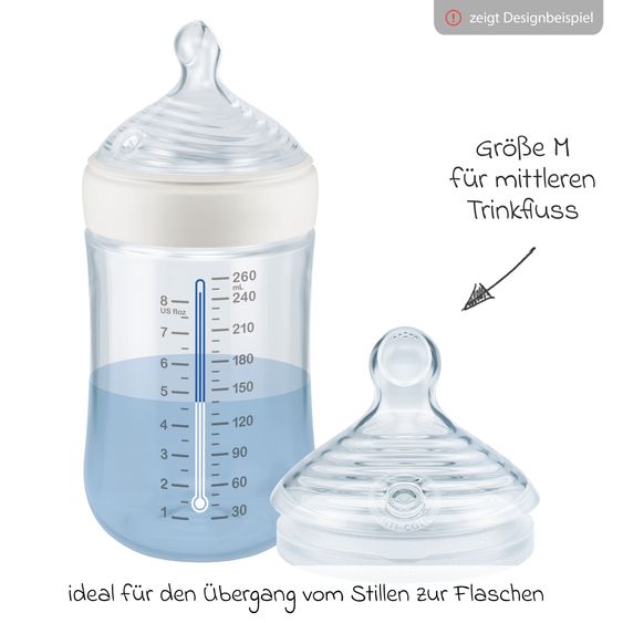 Nuk PP-Flasche for Nature 260 ml + Silikon-Sauger Gr. M - Beige