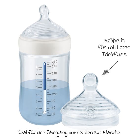 Nuk PP-Flasche for Nature 260 ml + Silikon-Sauger Gr. M - Grün