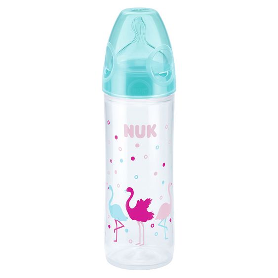 Nuk PP-Flasche New Classic 250 ml - Silikon Gr. 2 M - Flamingo - Türkis Pink