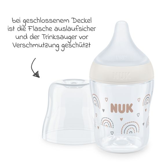 Nuk Bottiglia in PP Perfect Match 150 ml + tettarella in silicone taglia S - arcobaleno - bianco