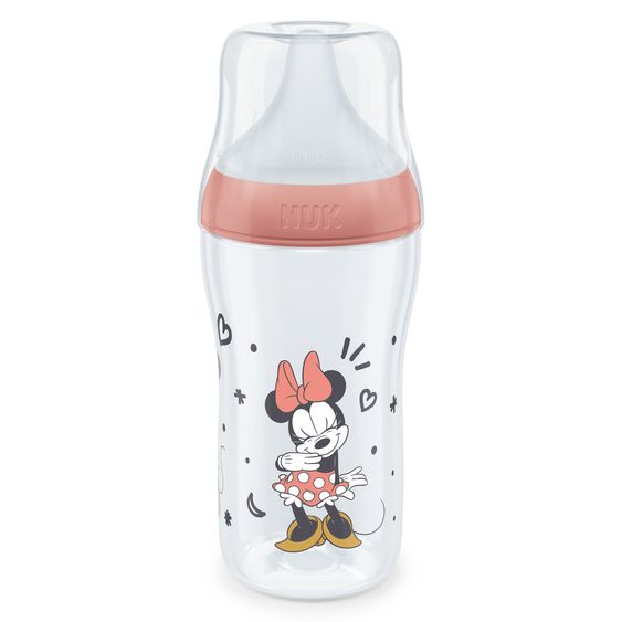 Nuk PP-Flasche Perfect Match 260 ml + Silikon-Sauger Gr. M - Disney Minnie Mouse - Rot