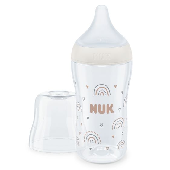 Nuk Bottiglia in PP Perfect Match 260 ml + tettarella in silicone taglia M - arcobaleno - bianco